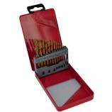 13 brocas para metal HSS laminadas con recubrimiento TiN Ø 1,5 a 6,5 mm por 1/2 