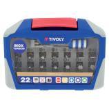 22 pièces -21 embouts torsion inox + 1 porte-embout magnétique Quick change 