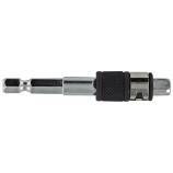 2 in 1 bit and socket holder for 6.35 mm hex. screwdriver bits and F 1/4" square sockets 