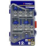12 routerbits in assorted shapes - 8 mm shank 
