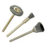 3 Steel mini-brushes Ø5-12-19 mm (brush, cutter, circular) 