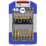 48 pièces -47 embouts torsion revêtus TiN bagués + 1 porte-embout magnétique 