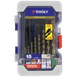 15 pièces -9 forets bois HSS speed point Ø 2 à 10mm + 6 mèches bois plates Ø 14 à 24mm 