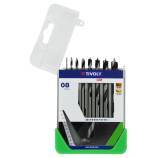 8 brocas para madera 3 puntas Ø 2 a 10 mm 