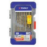 19 pièces -18 forets métaux laminés revêtus TiN Ø 2 à 8mm + 1 foret étagé 