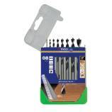 8x SLR graduated 3-point wood drill bits Ø 2 to 10 mm 