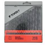 19 roll forged HSS metal drill bits, Ø 1 to 10 mm by 1/2 