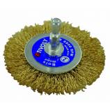 Brosse CIRCULAIRE -Fil acier laitonné -Décapage du bois, laiton, cuivre TECHNIC (Blister Box)