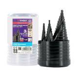 3 TiAlN coated HSS -E5 (Cobalt 5%) step drill bits Ø 4 to 37 mm 
