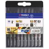 10 jigsaw blades for wood, laminated wood, plastic and non-ferrous metals - T attachment 
