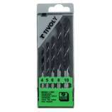 5 brocas para madera 3 puntas Ø 4 a 10 mm 