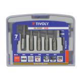 7 pieces - 6 taps HSS M3 to M10 hexagonal shank - Quick change bit holder 