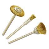 3 Brass mini-brushes Ø5-12-19 mm (brush, cutter, circular) 