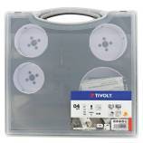5-piece case - 4 HSS bi-metal hole saws Ø 67 to 102 mm + 1 pilot shaft 