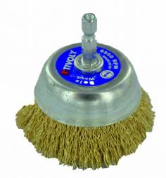 CUP brush - Brass-plated steel wire - Stripping of wood, brass, copper TECHNIC (Blister Box)