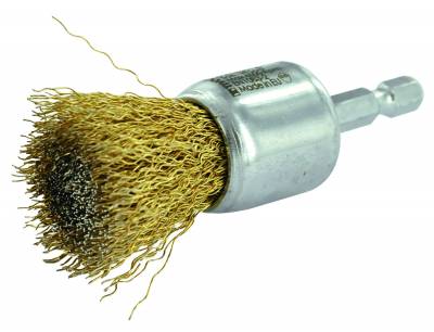 PENCIL brush - Brass-plated steel wire - Stripping of wood, brass, copper TECHNIC (Blister)