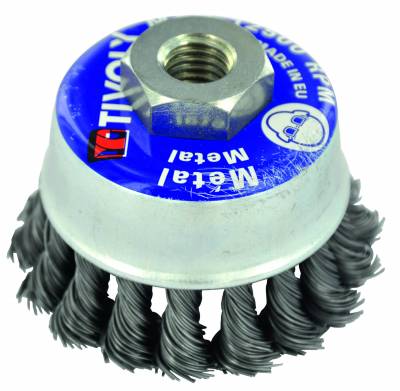 CUP brush - Twisted steel wire - Coarse scouring of the metal TECHNIC (Blister Box)