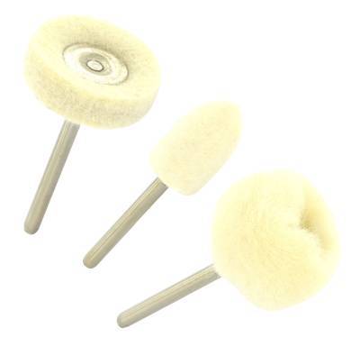 3 Mini-Brosses Feutre Ø12-25-25 mm (pinceau, coupe, circulaire) 