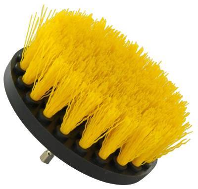 Brosse PLATE -Pour perceuse -Fil souple Polypropylène -Nettoyage tous matériaux ESSENTIAL (Cartonnette brochable)