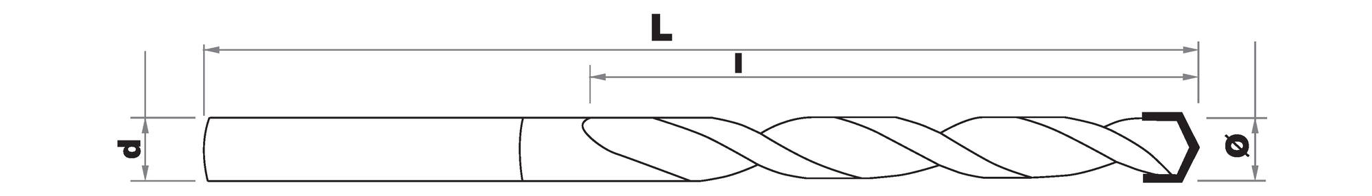 Foret bétons -Plaquette carbure pointe de centrage -Queue cylindrique 3 méplats -Gradué SLR TECHNIC (Etui plastique)