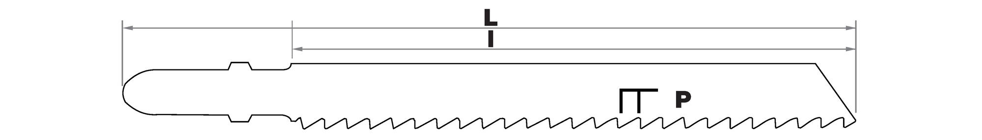 Jigsaw blade - Double toothing - For laminated wood - T attachment TECHNIC (Blister)