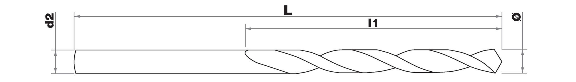 Foret métaux FURIUS taillé meulé HSS -Revêtu FUSIO -DIN338 -h8 -Pointe en croix PREMIUM (Tube brochable)