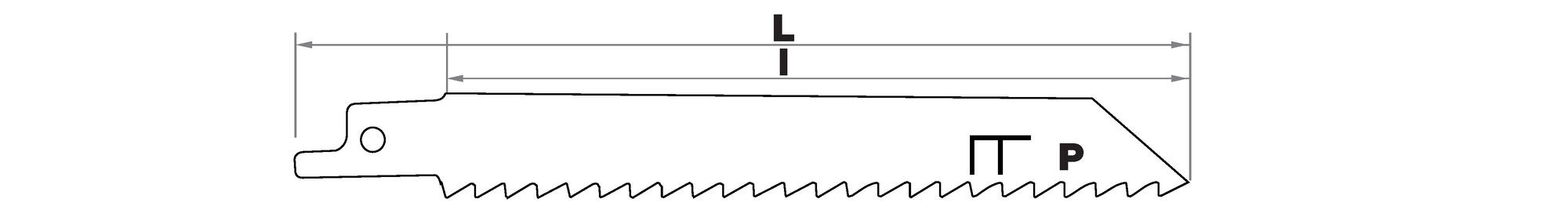 Reciprocating saw blade - For pruning and firewood - Universal attachment TECHNIC (Carton sleeve)