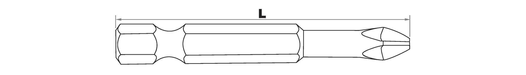 Screwdriver bit - Extra long - For Phillips screws ESSENTIAL (Blister)